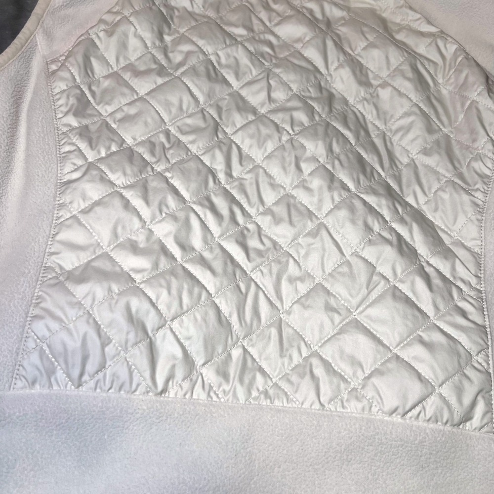 Columbia Quilted Fleece Hooded Vest Womens XL Cream Therma Coil Layering Outdoor - Picture 11 of 16